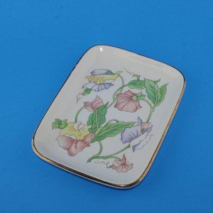 Porcelain Soap Trinket Dish Floral Japan
